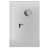 Противопожарная дверь с остеклением EI-60 [1150x2050 мм, без порога, с круглым окном]